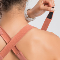Soutien-gorge de sport pour femme à maintien élevé, fermeture éclair frontale, col rond, bretelles halter, couleur unie, respirant, pour yoga et entraînement, sans coutures
