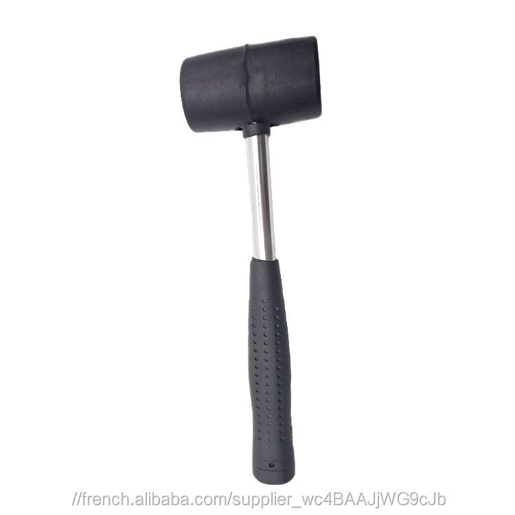 marteau Maillet en caoutchouc carrée durable gaine épaisse et texturée, avec manche antidérapant en métal. Bonne résilience