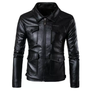 Veste de motard classique en similicuir Pu pour garçon, coupe-vent, respirante, à la mode - Product Image 3