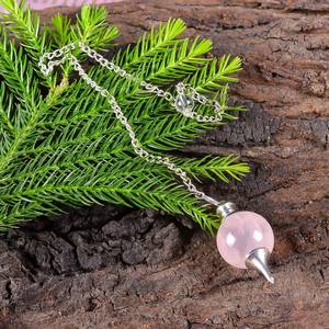 Meilleure qualité Offre Spéciale naturel Rose Quartz pierre Dowser pendule cristal pierre Dowser pendule - Product Image 2