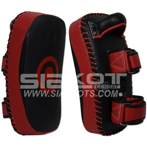 Taekwondo mma muay thai big curved custom foot pads kick shields - Product Image 1