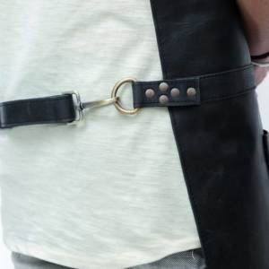 High Quality Modern Leather Waterproof Kitchen Cooking <b>BBQ</b> Apron for Adults Handmade Customizable Color Size Promotional - Product Image 6