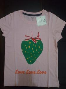 เสื้อยืดแขนสั้นลำลองสำหรับเด็กผู้หญิง ผ้าฝ้ายถักลายพิมพ์สำหรับฤดูร้อน คอกลม มีป้ายแบรนด์ เสื้อผ้าจากบังกลาเทศ สต็อกล็อต - Product Image 4