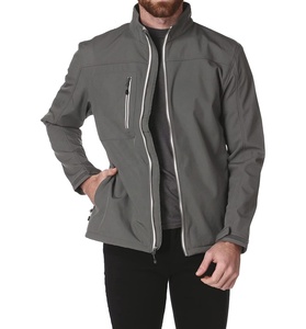 Wholesale Mens Windproof Waterproof Breathable Plain Waterproof and <b>Fleece</b> <b>Lined</b> Zipper Closure Softshell <b>Jacket</b> Coat - Product Image 2
