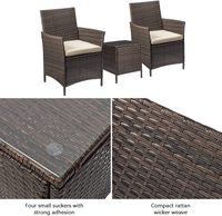 Ensemble de meubles de jardin en rotin PE moderne 3 pièces avec chaises et table pour salle à manger et cuisine, pour usage intérieur/extérieur