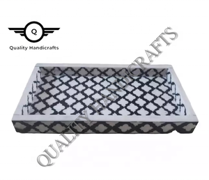 Plateau de service en bois de mangue avec résine époxy DIY, poignée en métal, 35x23x3 cm, finition naturelle, pour hôtels et restaurants, vente chaude - Product Image 5