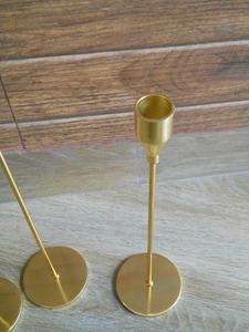 <b>Set</b> <b>of</b> 3 Gold Metal <b>Candle</b> Holders for Taper <b>Candles</b> Elegant Decorative Candlestick Holder for Home Wedding Dining Party Decor - Product Image 2