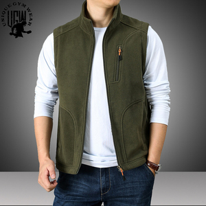 UNIQUE GYM WEAR Gilet sans manches en polaire pour homme, col roulé, coupe-vent, respirant, pour l'automne, vente en gros - Product Image 6