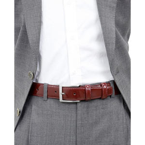 Cintura in pelle di vitello bordeaux lucida realizzata in Italia da 3.5cm/1,38 pollici di altezza stile privato in stile 6 pezzi - Product Image 2