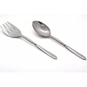 Serveur de salade d'os en acier inoxydable de vente chaude avec d'élégantes poignées fabriquées à la main Cuisine de serveurs de salade en métal de haute qualité - Product Image 2