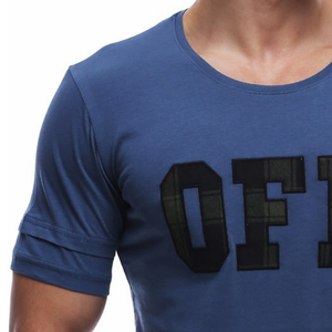 100% algodón, 150 gsm algodón de manga corta de cuello redondo de diseño del logotipo del oem de los hombres t camisa - Product Image 2