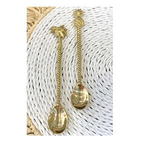Brass Spoon for Dinner Table and <b>Fork</b> Brass Spoon for <b>Dessert</b> Tableware Decorate Brass Spoon for Sale - Product Image 2