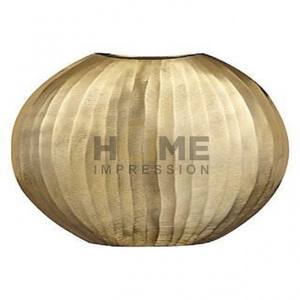 Gold Plated Shiny Metal Tin Design Oval Shape Home & Hotel Decorative Modern <b>Flower</b> <b>Vase</b> Home and Hotel Decorative <b>for</b> Hot <b>Sale</b> - Product Image 3