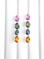Pierre précieuse naturelle multi-saphir de 4 mm et 6 mm, taille poire facettée, prix d'usine de gros pour la fabrication de bijoux, qualité Alibaba AAA régulière