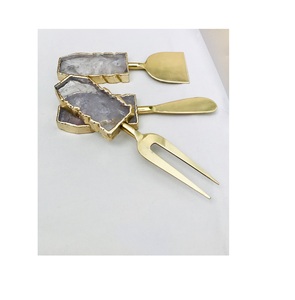 Cuchillo de latón y resina de alta calidad, mango de mantequilla, vaso, cuchillo de cena polaco para mantequilla de res, cubiertos de acero inoxidable con resina - Product Image 3