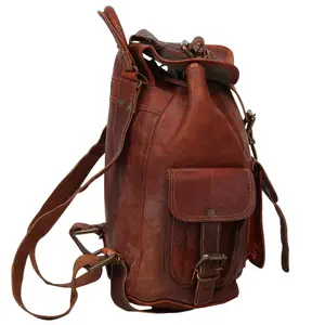 Vintage Style Real Leather Handmade Rucksack Custom Logo Madhav International Famous Brand Cheap Price Luxury Large Capacity