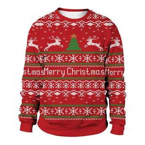 2024 Unisex 100% algodón Feliz Navidad gráfico impreso sublimado sudaderas con capucha Material polar para uso en invierno hombres mujeres - Product Image 3