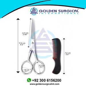 Tijeras para barba y bigote, con peine para un corte preciso del vello Facial, afilar y dar acero inoxidable, duraderas - Product Image 2