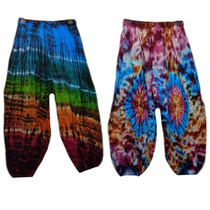 Pantalon cargo en coton à fleurs, taille élastique, patchwork, style bohème hippie, pour le travail - Product Image 1