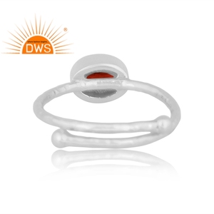 925พลอยโกเมนธรรมชาติเงินแท้เครื่องประดับแหวนวางซ้อนกันได้ของขวัญสำหรับผู้หญิงสำหรับผู้หญิง - Product Image 4