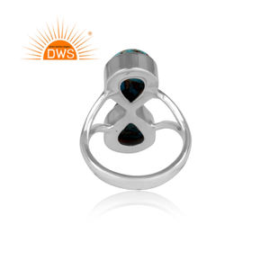 Cuivre naturel Turquoise Anneau De Déclaration 925 En Argent Sterling En Forme De Poire Turquoise Bague Bijoux Grossiste - Product Image 4