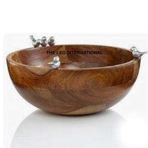 Matériau en bois forme ronde bois polonais bol écrou servant des fruits secs vente chaude haute vente bol décoratif - Product Image 4