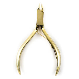 Pince à cuticules en acier inoxydable plaqué or pour manucure et pédicure, outil de soin des ongles pour professionnels, ouverture large des lames, ressort simple - Product Image 5