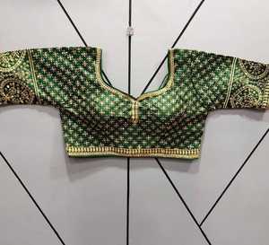 Lehenga-Blusa de seda para mujer, blusa de tejido indio pesado, bordada con Secuencia de trabajo, 2023 - Product Image 5