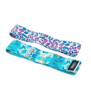 Bandes élastiques antidérapantes pour l'entraînement de gymnastique, bandes de résistance en tissu attaches résistantes aux hanches, avec motifs personnalisés colorés - Product Image 3