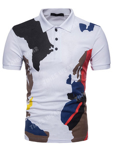 Pakistan usine hommes Polo haute qualité Jersey tissu à manches courtes Slim Fit revers couleur bloc bouton décoration imprimé - Product Image 4