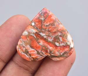 1 Cabochon de cœur de couleur Turquoise, gros bijou en forme de cœur, éponge de corail, turquoises en cuivre, vente en gros - Product Image 3