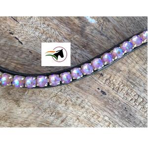 Bandeau de tête en cristal de café de 8 mm avec fermeture à crochets et boucles, accessoire de bride en cuir de qualité supérieure, produits équestres indiens pour la course - Product Image 2