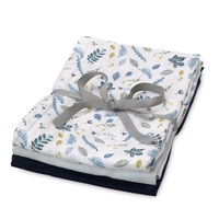 Baberos de algodón orgánico para recién nacidos, paquete de 3 piezas de ropa de muselina para bebé, con certificado de GOTS personalizado, impermeable, de alta calidad, 100%