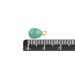 Pendentif en argent sterling avec bail en forme de poire en amazonite de 10 à 12 mm avec plaqué or pour la fabrication de bijoux - Product Image 4
