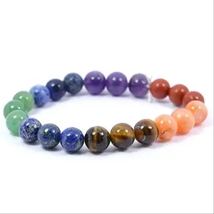 Großhandel Sieben Chakra Armband: 7 Chakra Armband: Reiki Heils tein: Smart Armband: Kristall Handwerk: Edelstein: Achat: Heilung