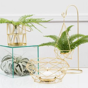 Centro de mesa votivo de metal geométrico moderno para decoración navideña del hogar y otras ocasiones - Product Image 3