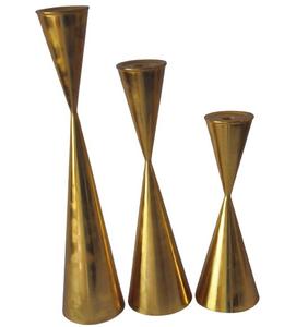 De METAL de oro cono sostenedor de vela de oro uso del jardín vela casa Decoración de mesa de calidad PREMIUM vela Pilar - Product Image 1