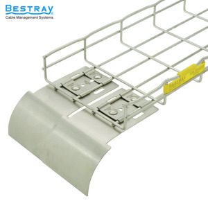 BESTRAY Bandejas de cables de alta calidad Bandeja de cables de malla de alambre industrial Fibra de vidrio Acero inoxidable Acero al carbono Metal recubierto de polvo - Product Image 1