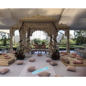 Conjunto de Mandap Tradicional Hindú Rajawada, Mandap Maharani para Bodas Hindúes, Mandap Raj Mahal, Decoración de Mandap para Bodas Bollywood, Personalizado en Malasia - Product Image 1