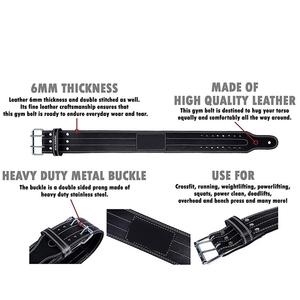 Cinturón de levantamiento de pesas de cuero ajustable, protector personalizado para gimnasio - Product Image 4