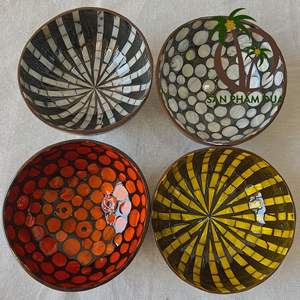 Bol en noix de COCO coloré en laque fait à la main, ensemble de couverts de voyage du VIETNAM/vente en gros - Product Image 6