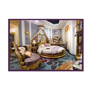 Ensemble de chambre à coucher classique sculpté à la main, lot de meubles en bois, lit rond - Product Image 6