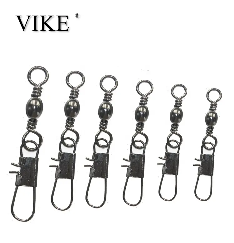 Fishing Barrel Swivel with Interlock Safty Snap Connector Copper Alloy Snap Lure Connectors Fishing Tackle Accessories