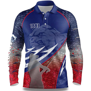 Polo de manga larga para exteriores para hombre, camisetas deportivas informales transpirables de secado rápido por sublimación - Product Image 6