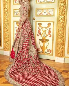 Vestido de Novia Indio y Pakistaní Elegante y Atractivo de 2019, Largo hasta el Suelo, con Bordado Intenso, Estilo Lehenga con Cola - Product Image 2