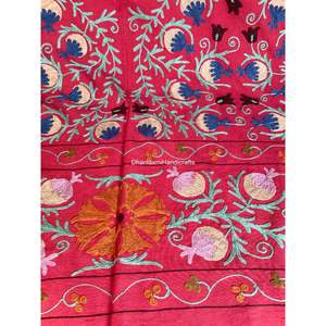 Couverture de lit indien en coton, 1 pièce, couvre-lit mural suspendu à la main, vente en gros, taille Queen, broderie, suzuki - Product Image 1