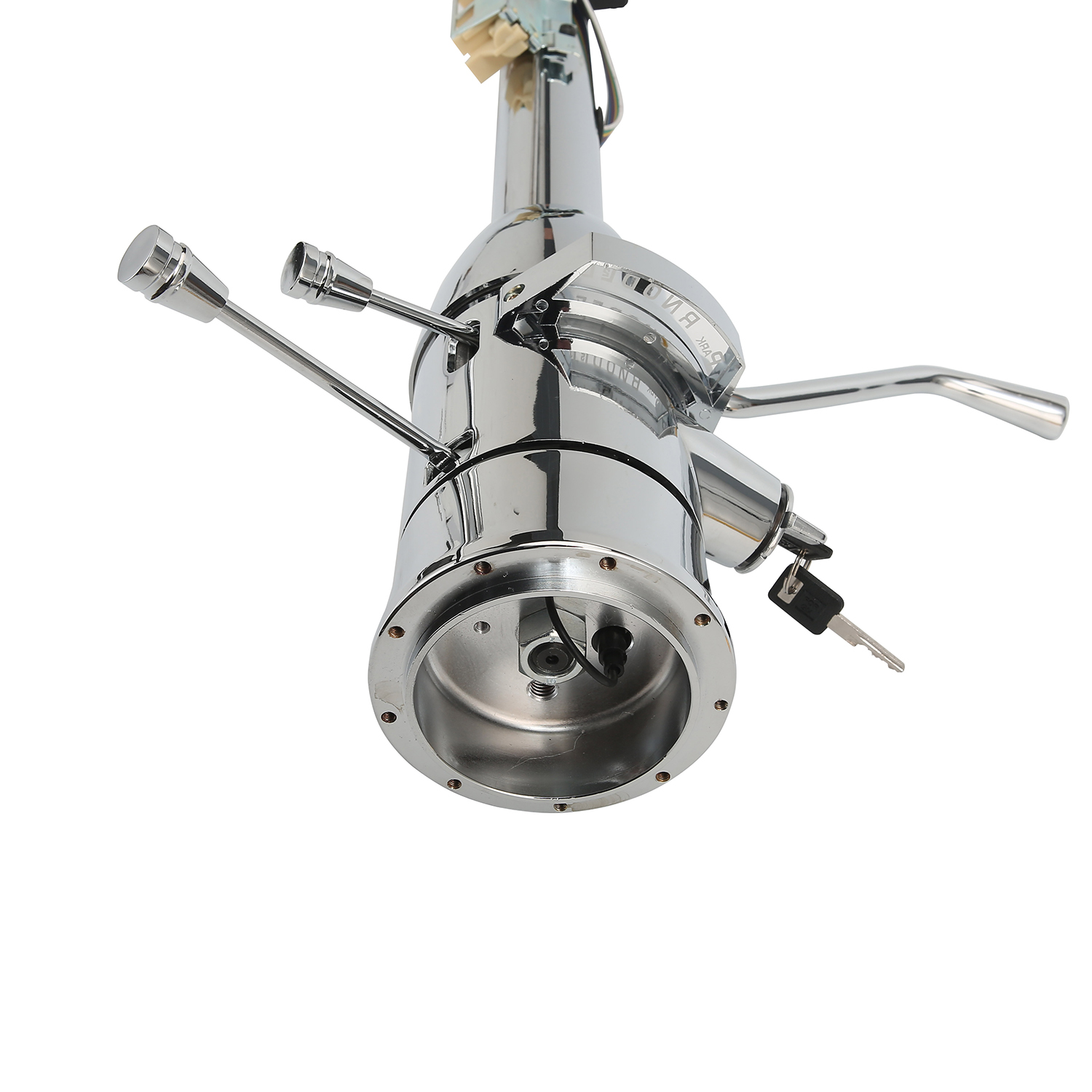 28-Inch GM-Style Tilt Steering Column - Automatic, No Key, Universal With 9-Hole Adapter (Black)