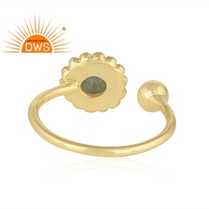 Anillo de Plata de Ley 925 de la Mejor Calidad, Chapado en Oro, con Esmeralda Natural, para Mujer, Fabricante de Joyería - Product Image 3