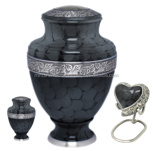 Urne funéraire unique en marbre noir en forme de petit cœur pour les cendres humaines, urnes funéraires de conception antique, petites et miniatures - Product Image 5