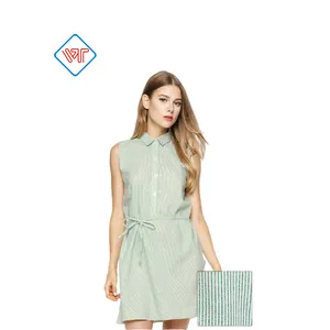 OEM/ODM manufacturing sleeveless shirtwaist dress, women shirt skirt with belt, plain long blouse made in Vietnam